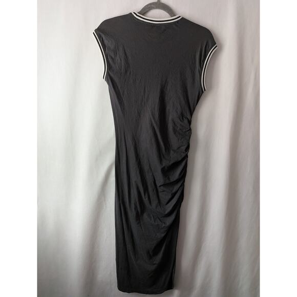 Anthropologie Daily Practice Stripe Trim Midi Dress Casual Sports Gray Small - Picture 9 of 9